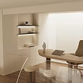Minimalist Modern Loft Living Room With Sofa And Round Rug