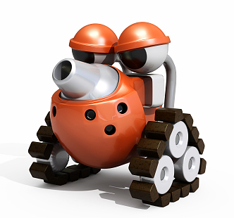 Modern toy small steel cannon robot 3d model