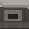 Modern TV Background Wall with Textured Pattern Wooden Frame and Ambient Lighting Interior Design 3d model