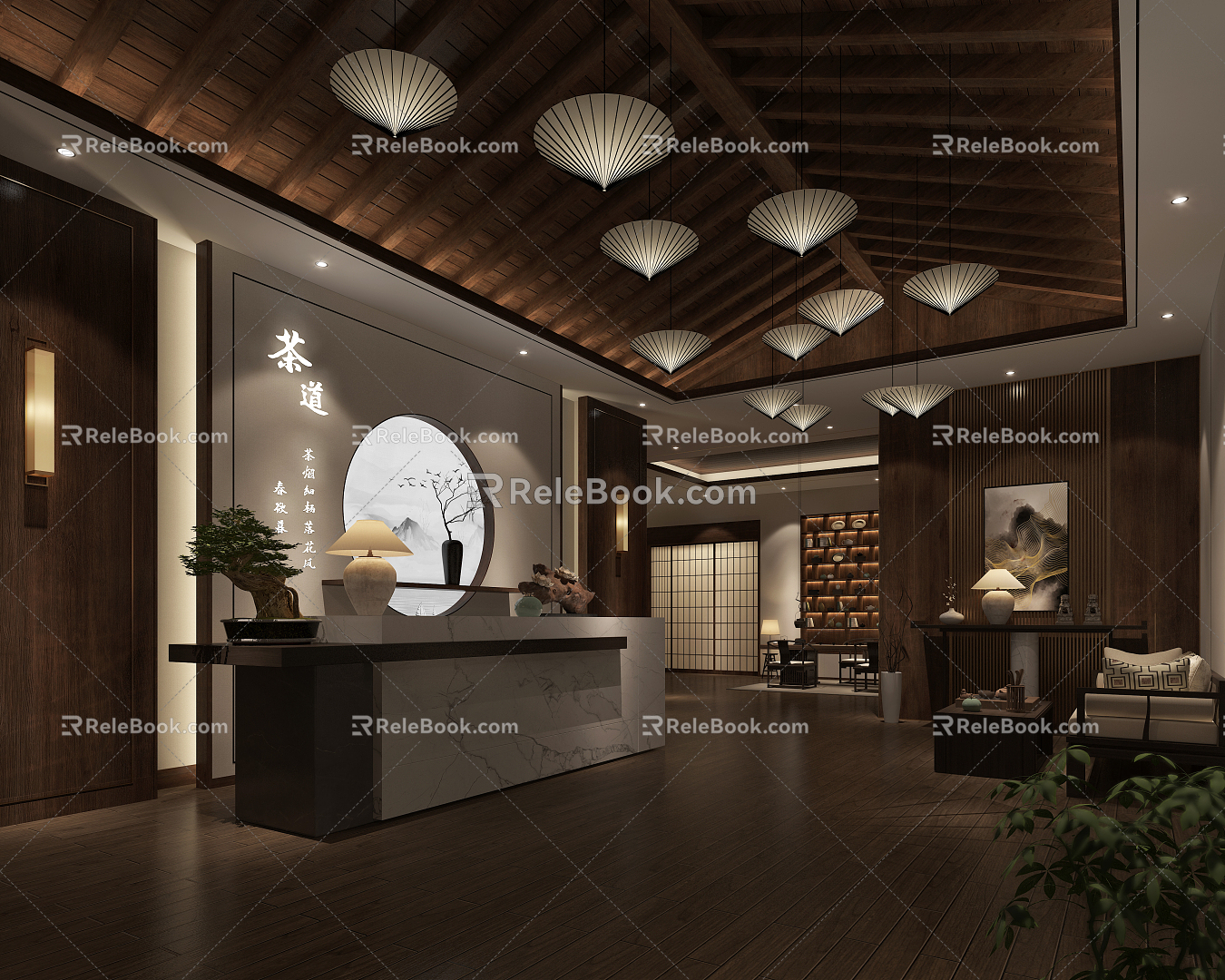 New Chinese Teahouse 3d model