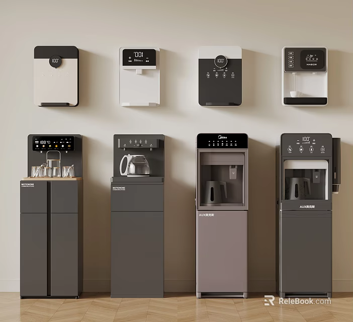 Various Wall Mounted and Floor Standing Water Dispensers as Daily Use Appliances 3d model 