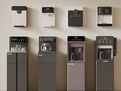 Various Wall Mounted and Floor Standing Water Dispensers as Daily Use Appliances 3d model