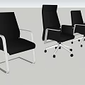 Black Office Chairs With White Metal Legs And Wheels In Various Styles