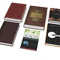 Different Books with Red Brown Covers Golden Decorative Elements and Titles Like Ignite Alephom