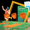 Interactive Frisbee Throwing Commercial Equipment with Cones and Frame for Events