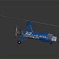 Blue Helicopter With White Rotors Open Frame And Lightweight Design