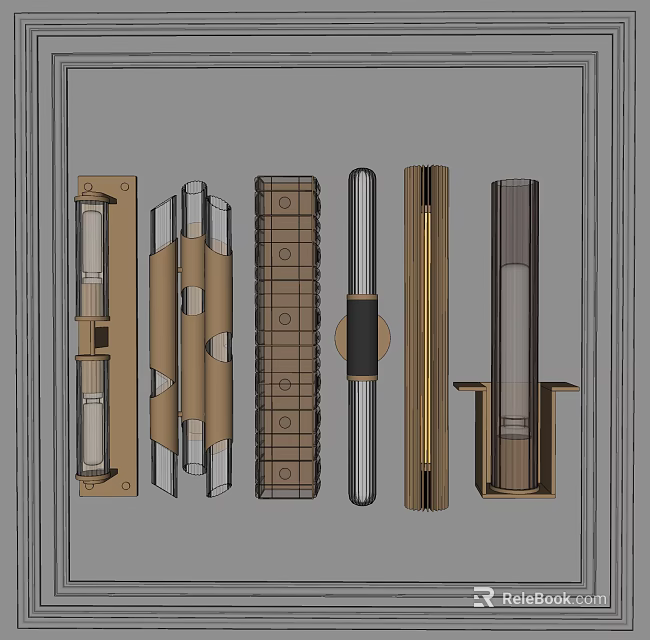 Modern Wall Lamps With Various Designs Sleek Frames And Glass Shades 3d model 