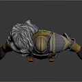 Game Movie Character In Viking Style Armour With Gold Red And Silver Details