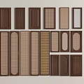 Various Style Cabinet Doors With Wood Grain Mesh Patterns And Brown Tones