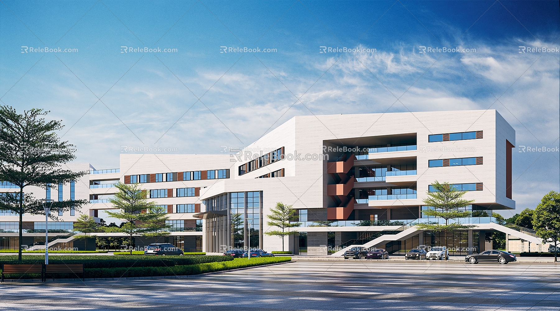 Modern School Kindergarten Building Dormitory Building Teaching Building Office Building Industrial Park Industrial Park Factory Building Metasequoia Middle School Plaza Automobile Shopping Mall 3d model