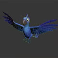 Vibrant Blue Parrot With Spread Wings And Detailed Feathers In Vivid Flying Pose