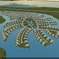 Scenic Waterfront Detached Villas Community With Radial Layout And Green Surroundings