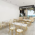 MORPHIN TEA Bubble Tea Shop Interior With Seating Counter Menu Drink Display And Window View 3d model