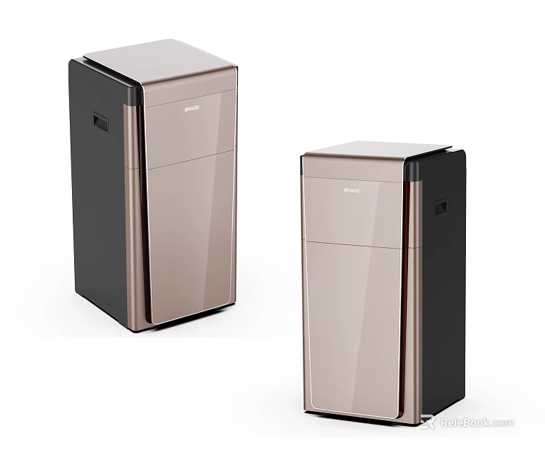Modern Home Refrigerators With Sleek Black And Brown Glass Doors Design 3d model 