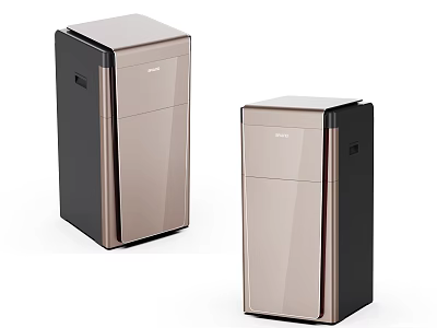 Modern Home Refrigerators With Sleek Black And Brown Glass Doors Design 3d model