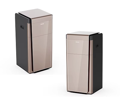 Modern Home Refrigerators With Sleek Black And Brown Glass Doors Design 3d model