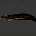 Realistic 3D Rendered Dinosaur Model With Long Body Dorsal Fin And Sharp Teeth