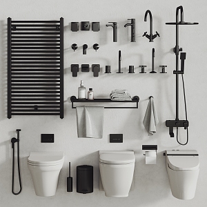 Modern Bathroom Supplies Hardware Toilet Bathroom Supplies Faucet Shower Faucet 3d model