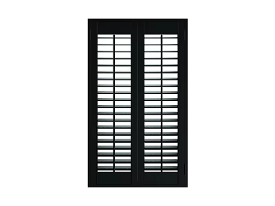 Black Double Panel Window Shutters With Modern Design For Home Decoration 3d model