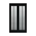 Black Double Panel Window Shutters With Modern Design For Home Decoration 3d model