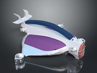 Modern Other Device With White Body Purple Mesh Blue Strap And Silver Components 3d model