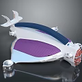 Modern Other Device With White Body Purple Mesh Blue Strap And Silver Components