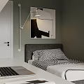 Modern Apartment Workspace With White Desk Chair And Lamp