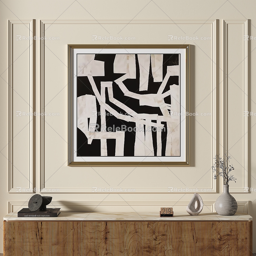 French abstract retro simple decorative painting model