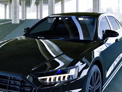 Sleek Black Luxury Car With Modern Exterior Design And LED Headlights 3d model