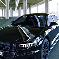 Sleek Black Luxury Car With Modern Exterior Design And LED Headlights