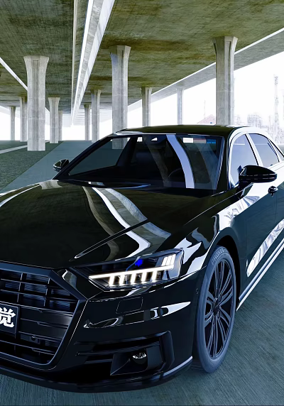 Sleek Black Luxury Car With Modern Exterior Design And LED Headlights 3d model