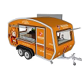 Orange Commercial Food Truck With Cartoon Character For Mobile Food Service