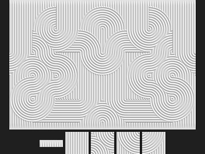 Geometric Decorative Components With Curved Line Patterns And Abstract Design Elements 3d model