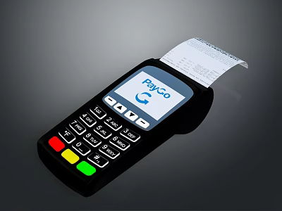 PayCo Payment Terminal Machine With Printed Receipt For Daily Use 3d model