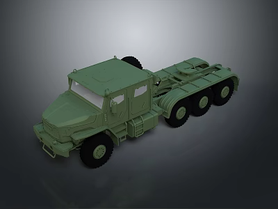 Green Military Heavy Duty Truck With Multiple Wheels And Sturdy Chassis 3d model
