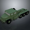 Green Military Heavy Duty Truck With Multiple Wheels And Sturdy Chassis
