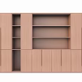 Modern Light Wood Bookcase with Multiple Compartments and Cabinets in Minimalist Design