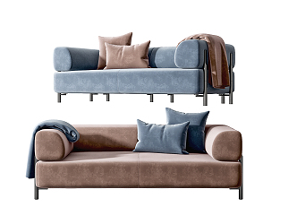 Modern double sofa 3d model