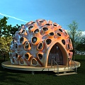 Modern Homestay Homestay Spherical Bubble House 3d model