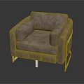 Modern Light Purple Upholstered Armchair With Padded Armrests And Metal Frame Legs