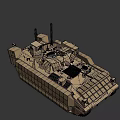 Sand Colored Military Armored Tank with Turret Cannon and Heavy Duty Tracks