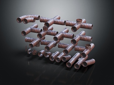 Modern water pipe type pipe type water pipe elbow pipe metal pipe 3d model