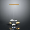 Shiny Newton's Cradle with Metal Balls and Wooden Bar on Gray Background