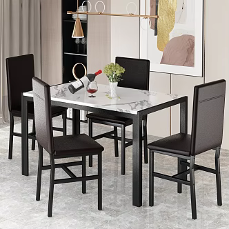 Restaurant decoration combination 3d model
