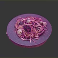 Tasty Seafood Spaghetti With Mussels Clams On Blue Plate And Savory Sauce