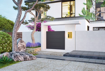 Modern Villa Simple Entrance Door 3d model