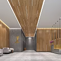 Front Desk Reception Area With White And Gold Decor And Number 7 1 to 16 Design