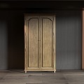 American Traditional Solid Wood Double Door Wardrobe 3d model