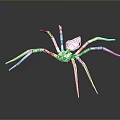 Reflective Transparent Crystal Spider Sculpture With Geometric Design On Dark Background