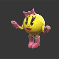 Decorative Ornament Set Featuring Yellow Cartoon Figure With Pink Bow Gloves And Boots